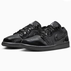 Nike Air Jordan 1 Low SE Black Patent Size 8.5